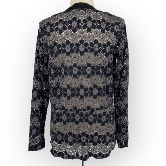 LOGO BY LORI GOLDSTEIN NWOT Lace Tie Front Cardigan XS Castlerock Style# A565484 - Picture 6 of 8